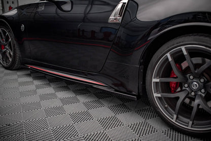 Seitenschweller Ansatz für V.2 für Nissan 370Z Nismo Facelift schwarz Hochglanz