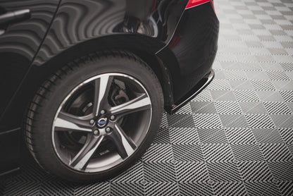 Heck Ansatz Flaps Diffusor für Volvo S60 R-Design Mk2 schwarz matt