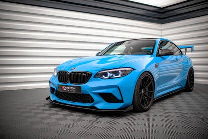 Street Pro Front Ansatz für +Flaps für V.1 + Flaps BMW M2 Competition F87 schwarz Hochglanz