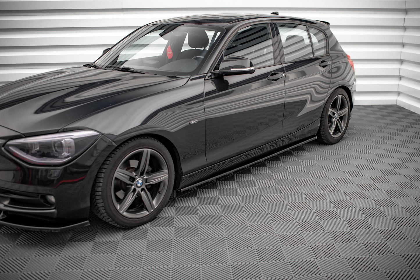 Seitenschweller Ansatz für BMW 1er F20 schwarz Hochglanz