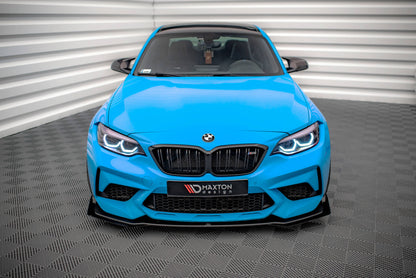 Street Pro Front Ansatz für +Flaps für V.1 + Flaps BMW M2 Competition F87 schwarz Hochglanz