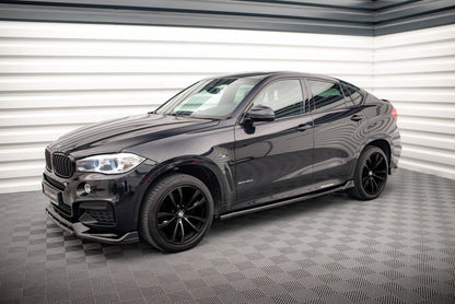 Seitenschweller Ansatz für V.2 für BMW X6 M-Paket F16 Carbon Look