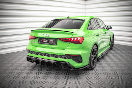 Heck Ansatz Flaps Diffusor für Audi RS3 Limousine 8Y schwarz matt