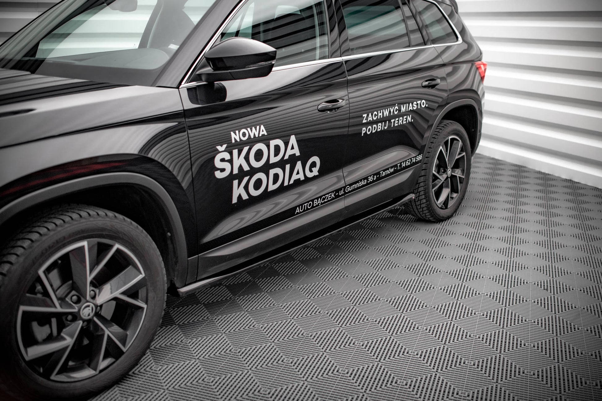 Seitenschweller Ansatz für Skoda Kodiaq Mk1 Facelift schwarz Hochglanz