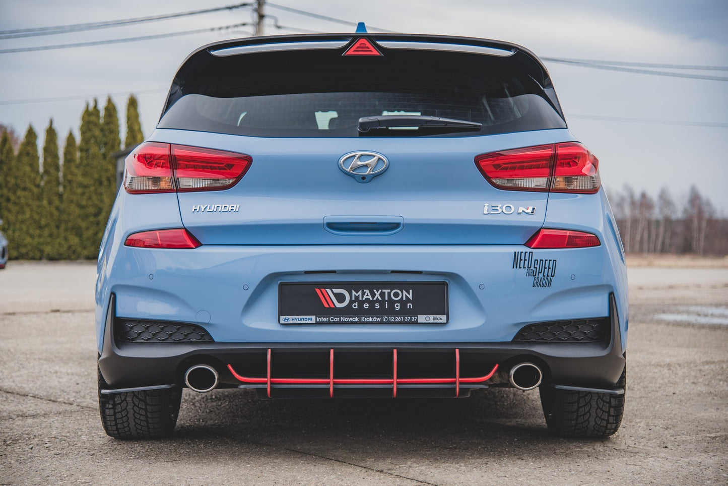 Robuste Racing Heck Ansatz Flaps Diffusor für Hyundai I30 N Mk3 Hatchback