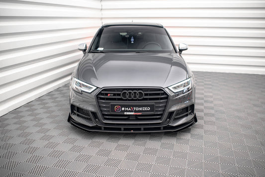 Street Pro Front Ansatz für +Flaps für V.1 + Flaps Audi S3 Sportback 8V Facelift schwarz Hochglanz