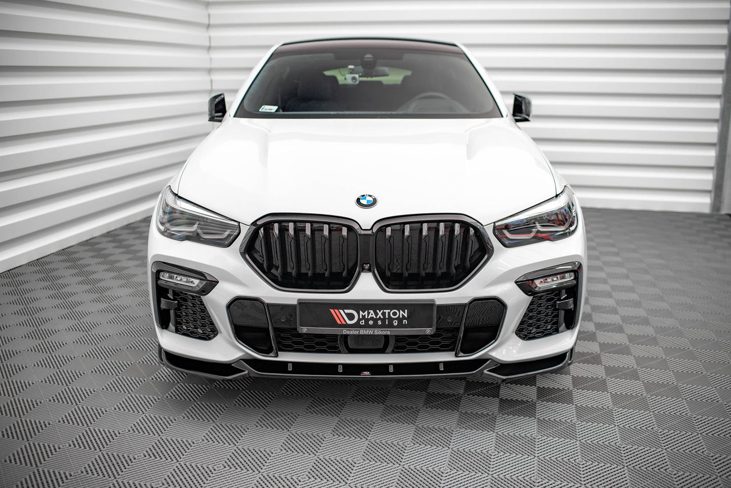 Front Ansatz V.1 für BMW X6 M-Paket G06 schwarz Hochglanz
