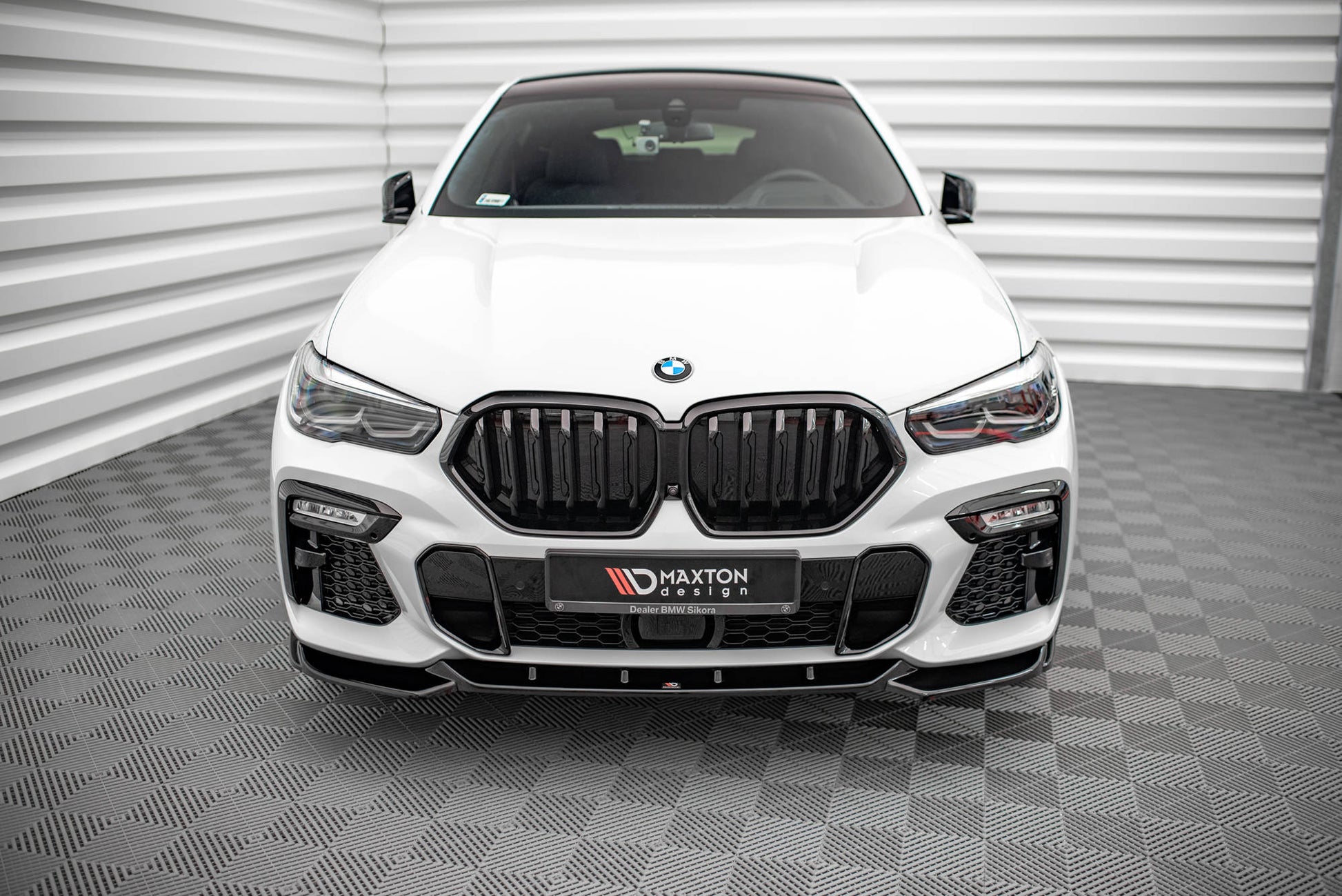 Front Ansatz V.1 für BMW X6 M-Paket G06 schwarz Hochglanz