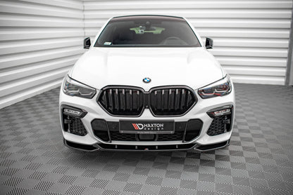 Front Ansatz V.1 für BMW X6 M-Paket G06 schwarz Hochglanz
