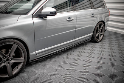 Seitenschweller Ansatz für Volvo V70 Mk3 schwarz Hochglanz
