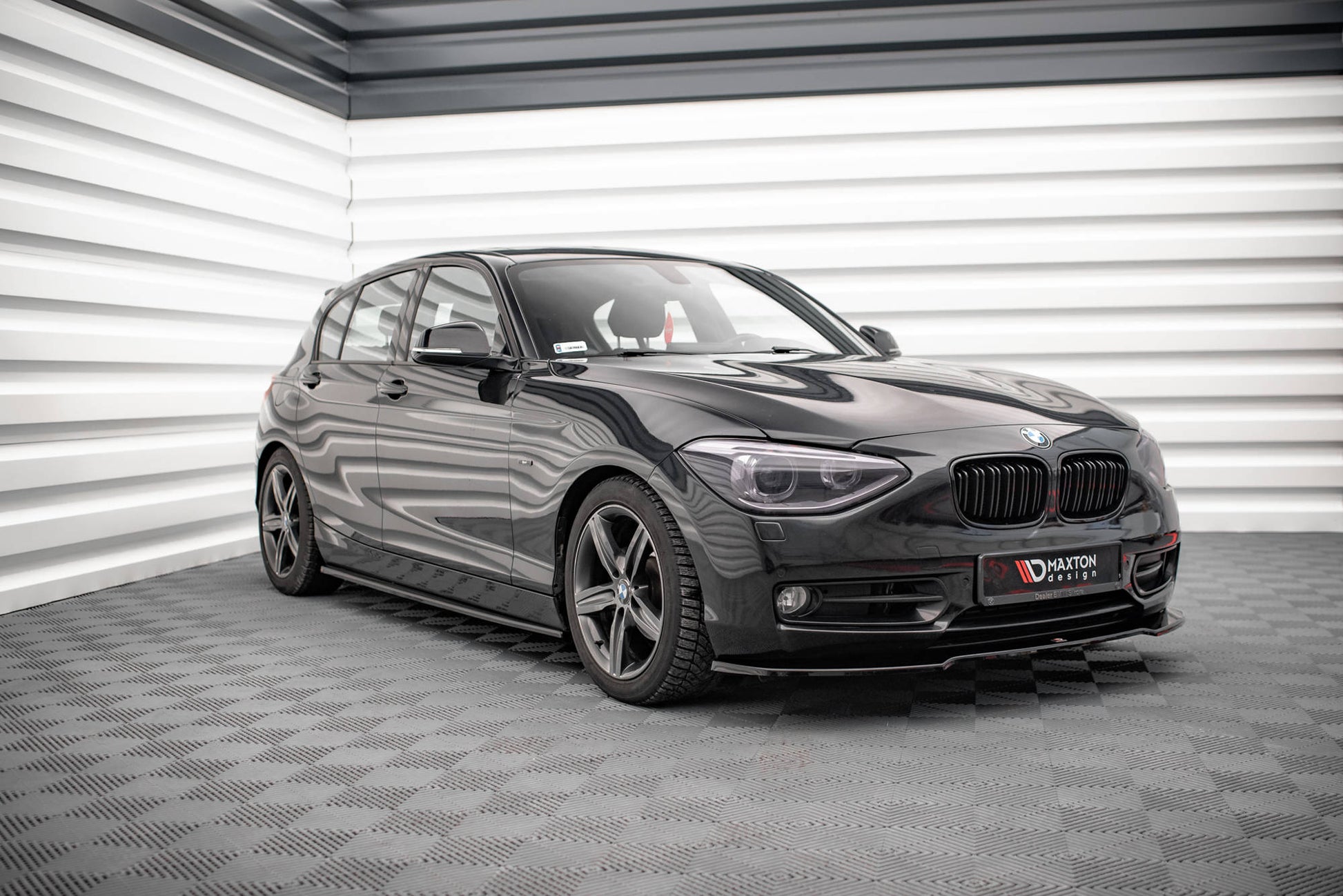 Seitenschweller Ansatz für BMW 1er F20 schwarz Hochglanz