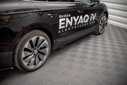 Seitenschweller Ansatz für Skoda Enyaq iV schwarz matt