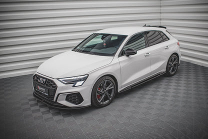 Seitenschweller Ansatz für Audi S3 / A3 S-Line 8Y schwarz Hochglanz