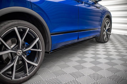 Seitenschweller Ansatz für Volkswagen Tiguan R / R-Line Mk2 Facelift schwarz Hochglanz