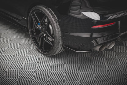 Heck Ansatz Flaps Diffusor V.2 für Volkswagen Golf R Mk8 schwarz Hochglanz