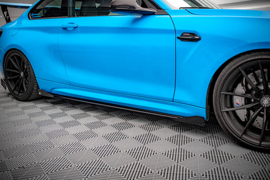 Street Pro Seitenschweller Ansatz für + Flaps BMW M2 F87 schwarz Hochglanz