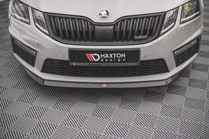 Front Ansatz V.1 für Skoda Octavia RS Mk3 Facelift schwarz Hochglanz