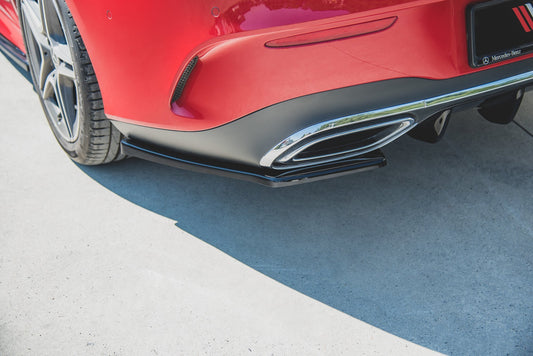Heck Ansatz Flaps Diffusor für Mercedes-Benz CLA Shooting Brake AMG-Line X118 schwarz Hochglanz