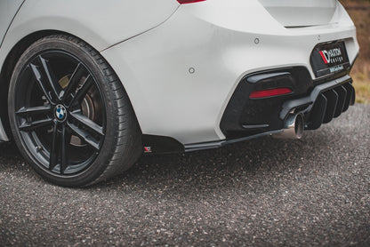 Robuste Racing Heck Ansatz Flaps Diffusor V.3 +Flaps für BMW 1er M140i  schwarz Hochglanz