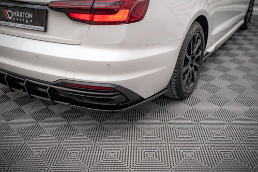 Heck Ansatz Flaps Diffusor für Audi A4 B9 Facelift schwarz matt