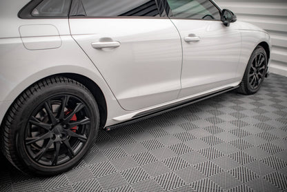 Seitenschweller Ansatz für Audi A4 B9 Facelift schwarz matt