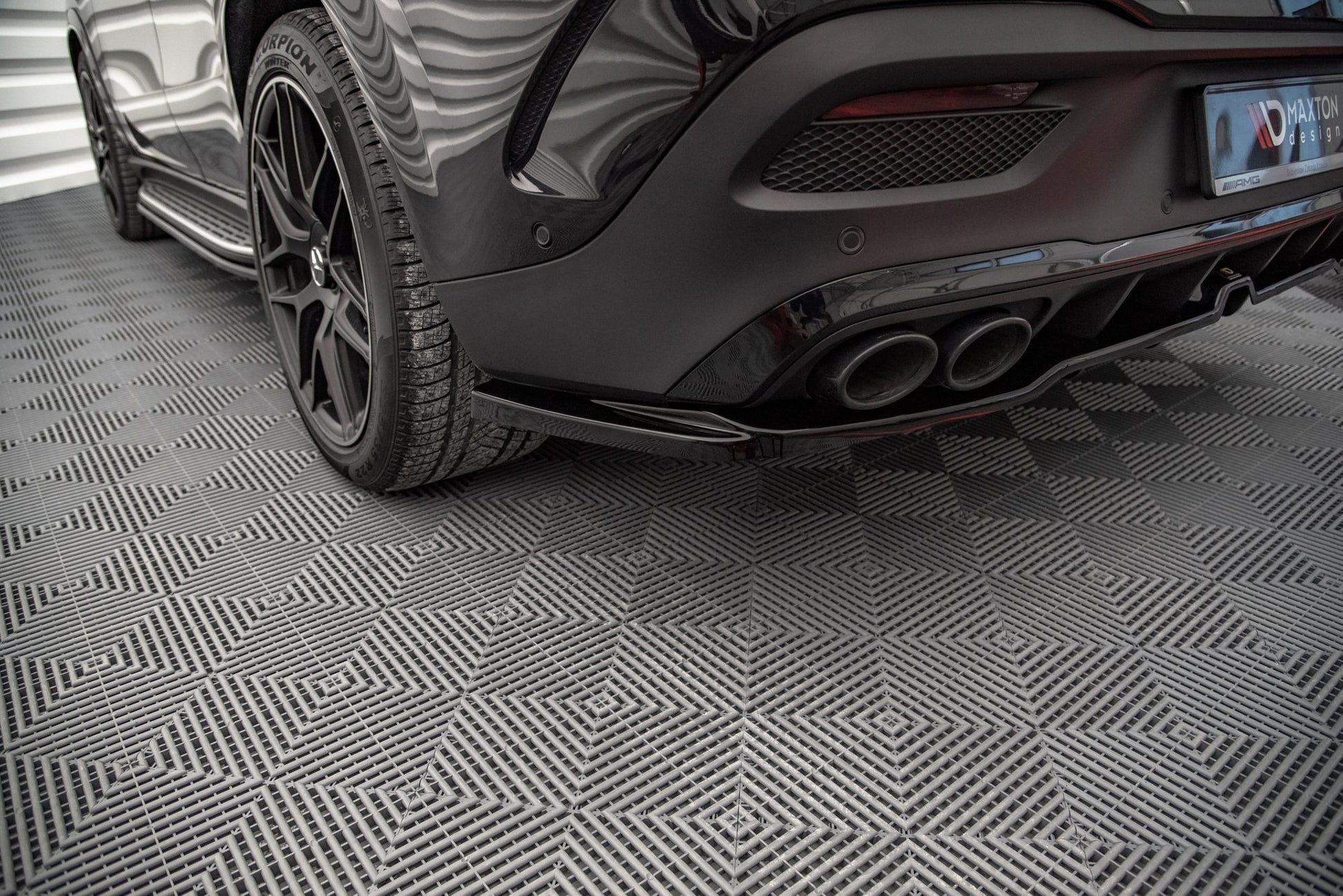 Mittlerer Diffusor Heck Ansatz DTM Look für Mercedes-AMG GLE Coupe C167 schwarz matt