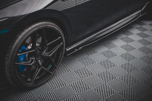 Seitenschweller Ansatz für V.1 für Volkswagen Golf R Mk8 schwarz matt