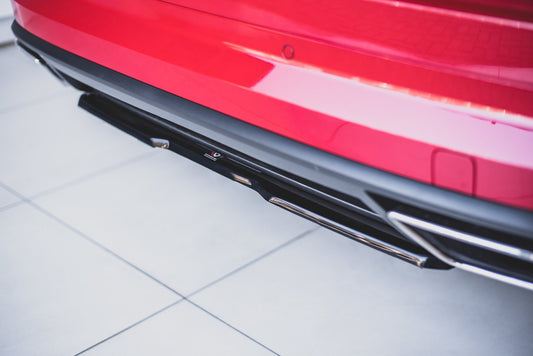 Mittlerer Diffusor Heck Ansatz für Skoda Kodiaq RS Carbon Look