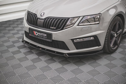 Front Ansatz V.2 für Skoda Octavia RS Mk3 Facelift schwarz matt
