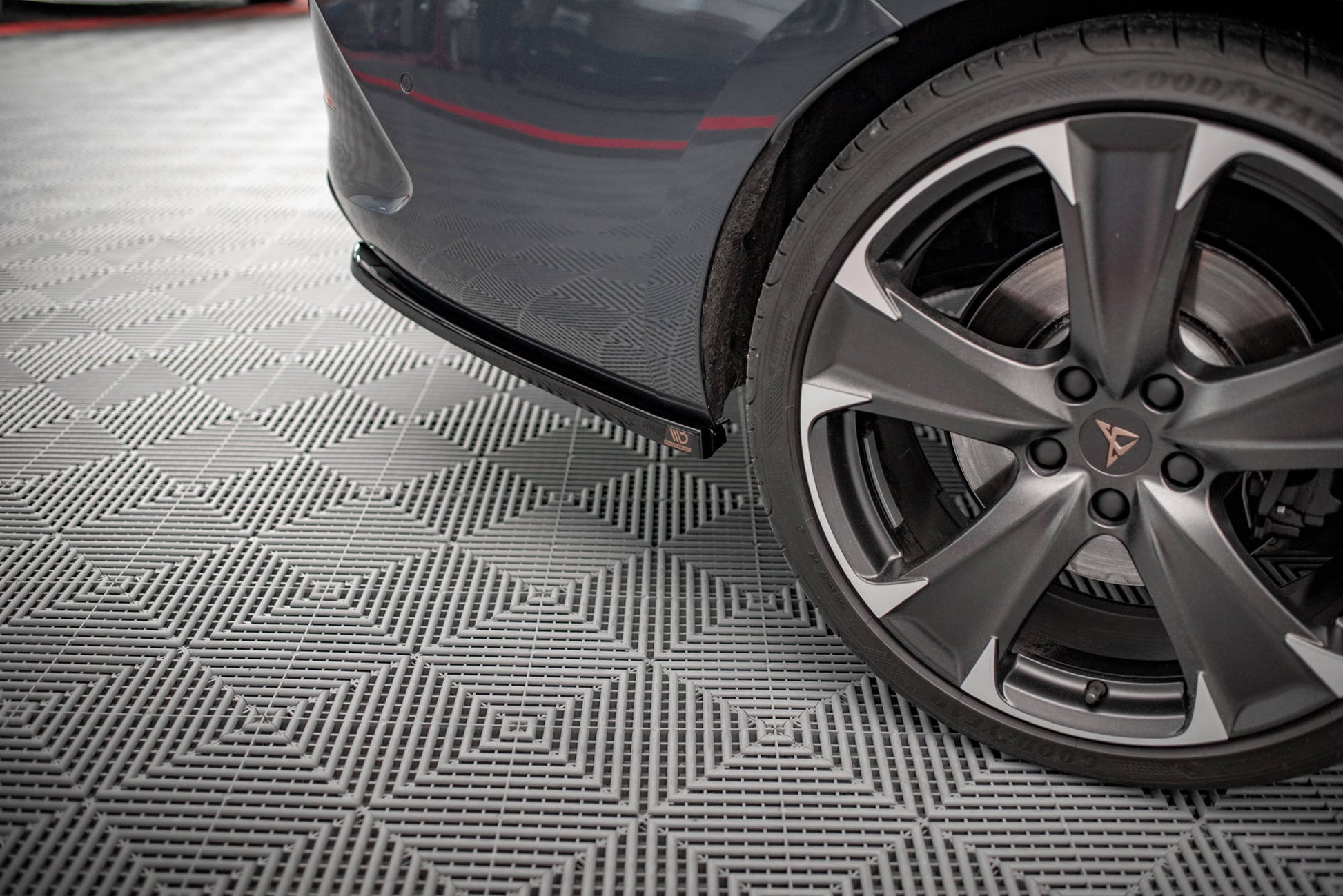 Heck Ansatz Flaps Diffusor für Cupra Leon ST schwarz matt