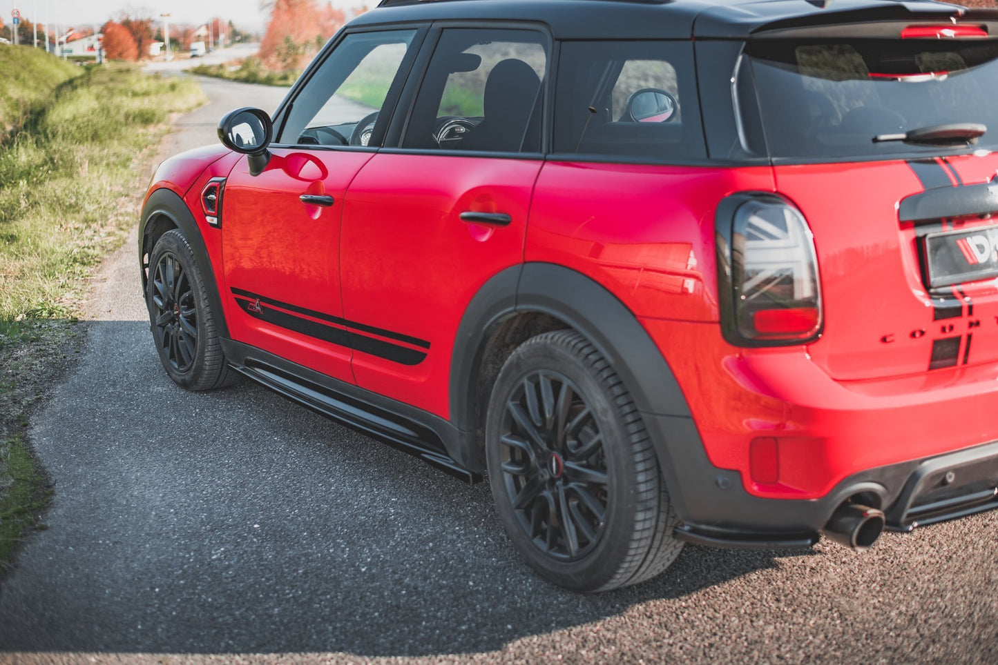 Seitenschweller Ansatz für Mini Countryman Mk2 F60 JCW schwarz matt