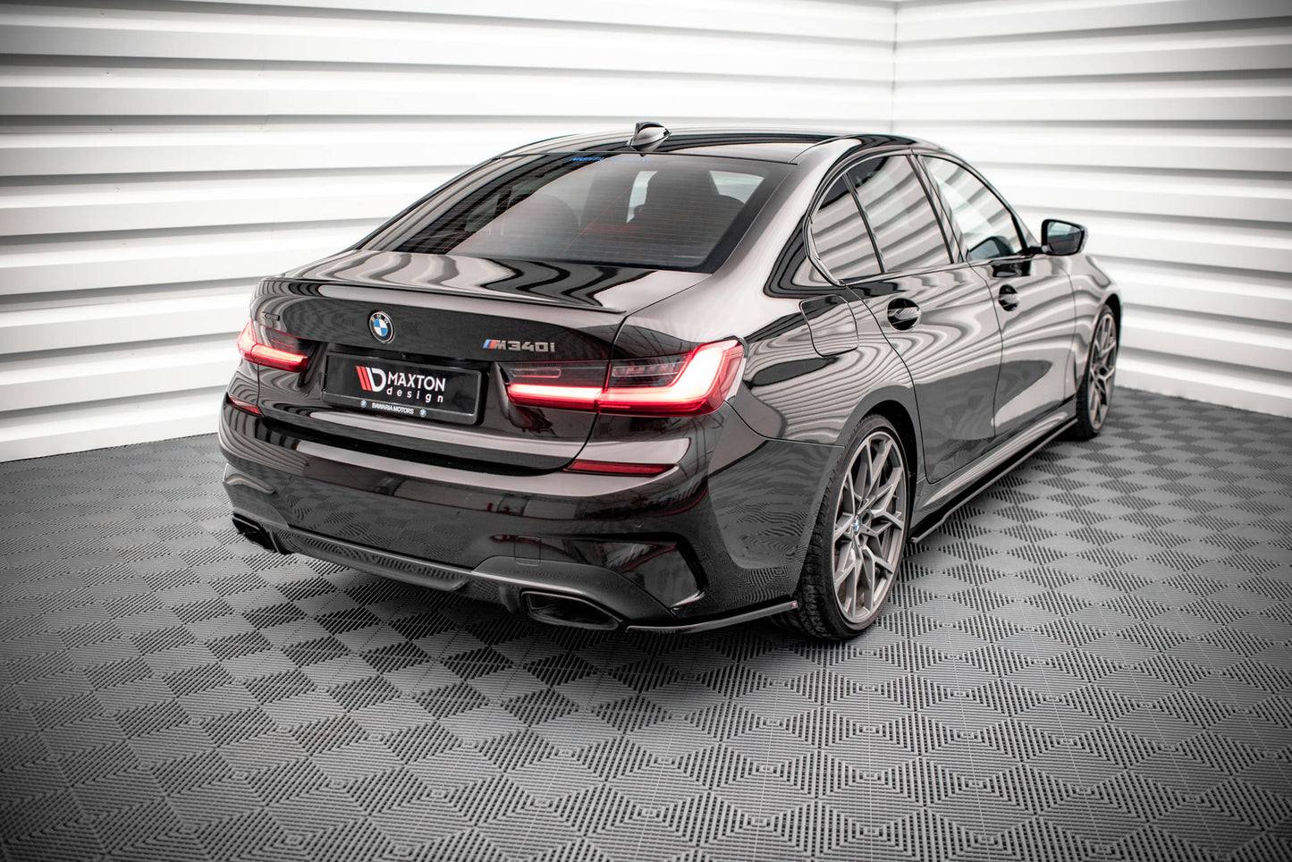 Heck Ansatz Flaps Diffusor V.4 für BMW 3er M-Paket G20 / G21 Carbon Look