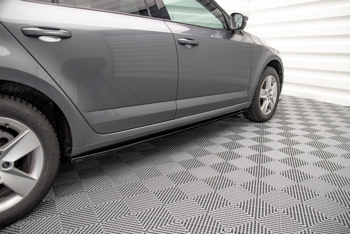 Seitenschweller Ansatz für Skoda Octavia Mk3 Facelift schwarz Hochglanz
