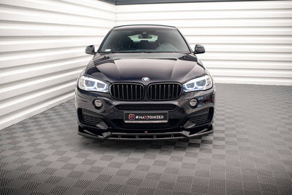 Front Ansatz V.3 für BMW X6 M-Paket F16 schwarz Hochglanz