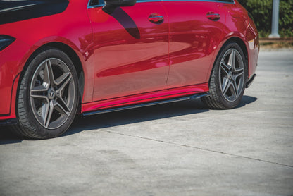 Seitenschweller Ansatz für Mercedes-Benz CLA AMG-Line C118 schwarz Hochglanz