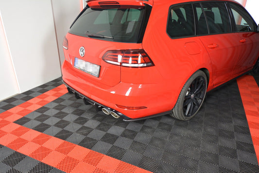 Heck Ansatz Flaps Diffusor V.1 für VW GOLF 7 R VARIANT FACELIFT  schwarz matt