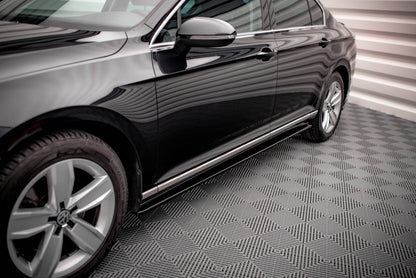 Seitenschweller Ansatz für Volkswagen Passat B8 Facelift schwarz Hochglanz
