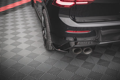 Heck Ansatz Flaps Diffusor V.2 für Volkswagen Golf R Mk8 schwarz Hochglanz