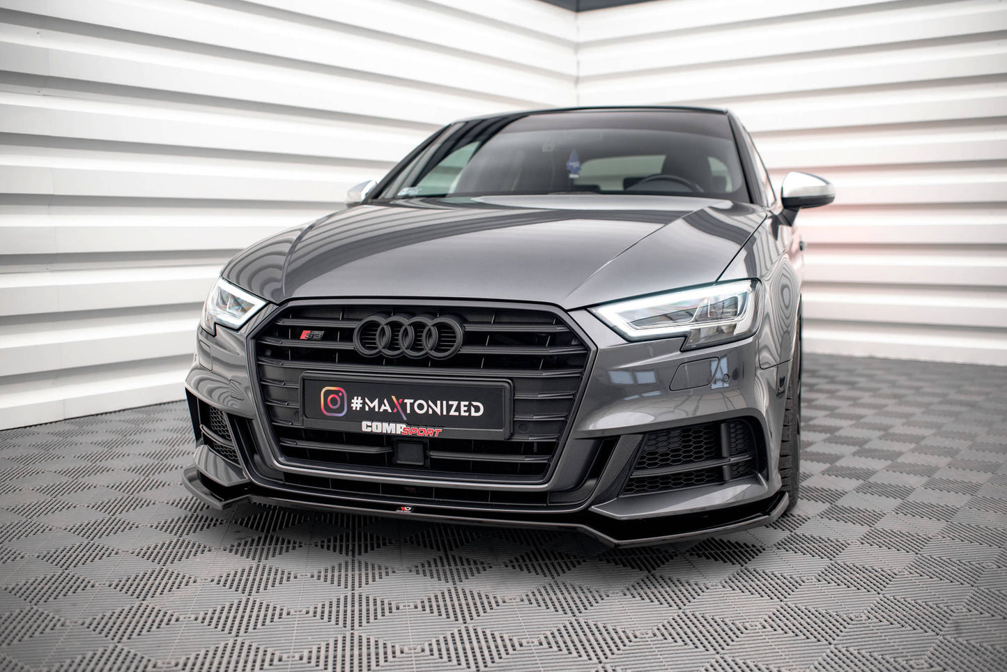 Front Ansatz V.2 für Audi S3 Sportback 8V Facelift Carbon Look