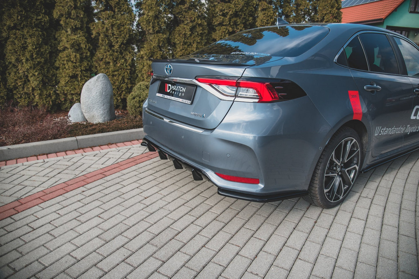 Heck Ansatz Flaps Diffusor für Toyota Corolla XII Limousine schwarz matt