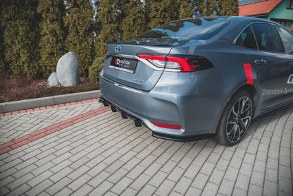 Heck Ansatz Flaps Diffusor für Toyota Corolla XII Limousine schwarz matt