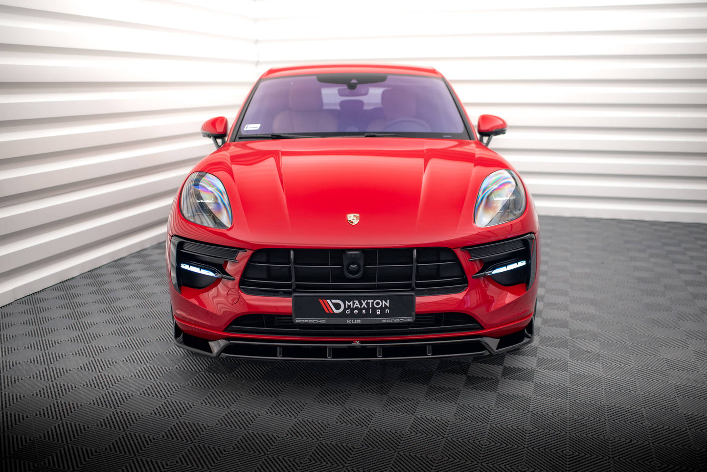 Front Ansatz V.2 für Porsche Macan Mk1 Facelift schwarz Hochglanz