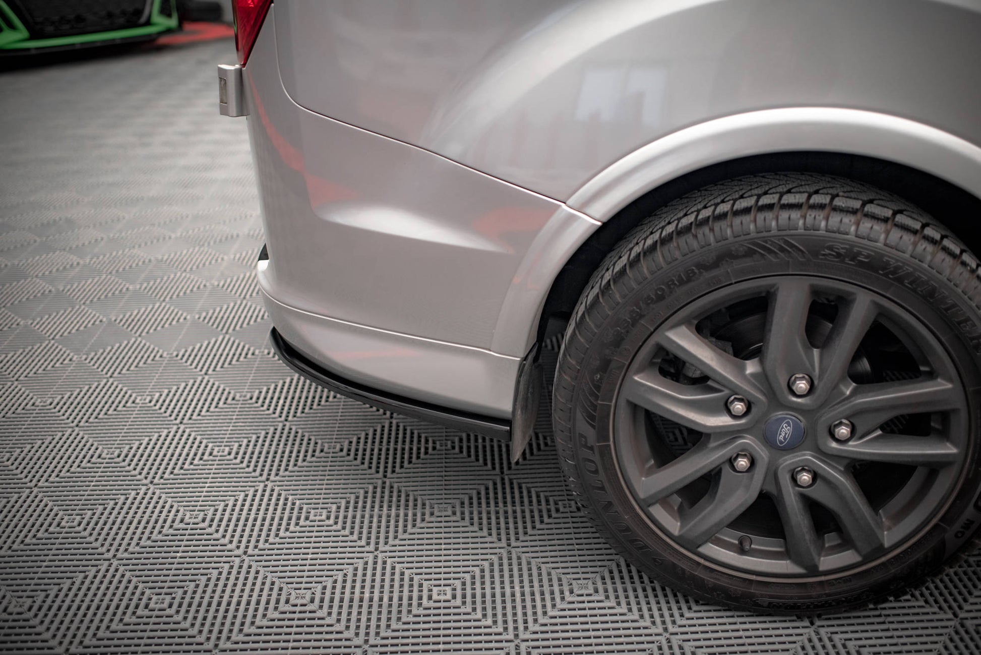 Heck Ansatz Flaps Diffusor für Ford Transit Custom ST-Line Mk1 Facelift schwarz matt