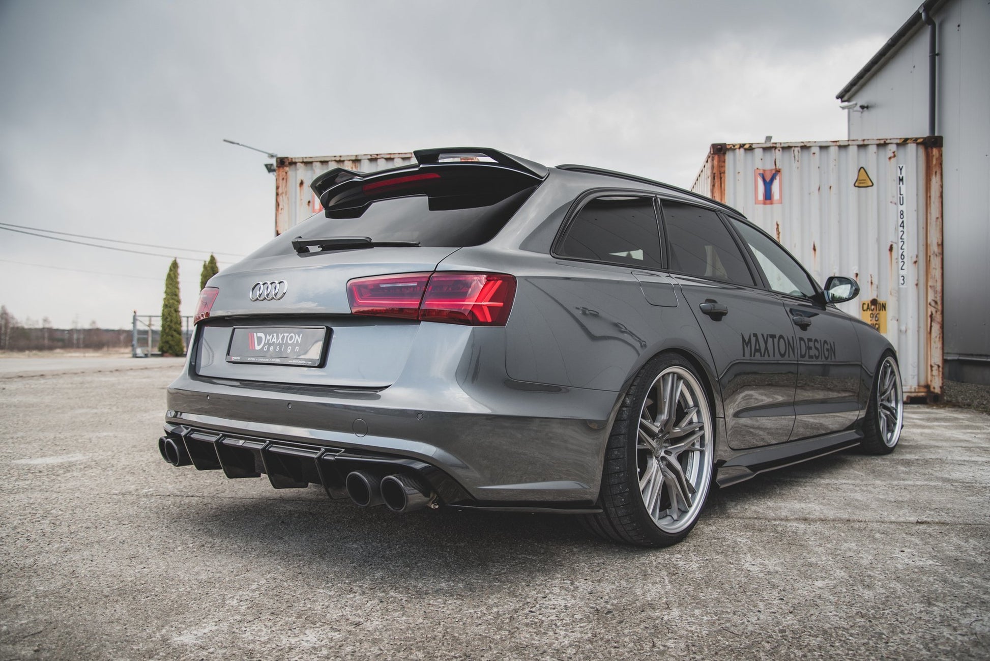 Diffusor Heck Ansatz für Audi S6 / A6 S-Line C7 FL schwarz matt