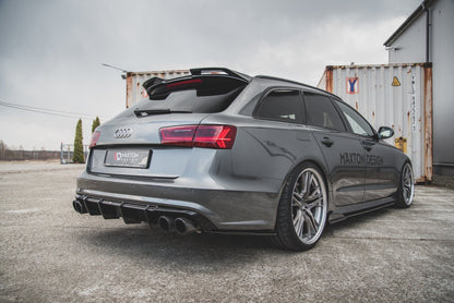 Diffusor Heck Ansatz für Audi S6 / A6 S-Line C7 FL schwarz matt
