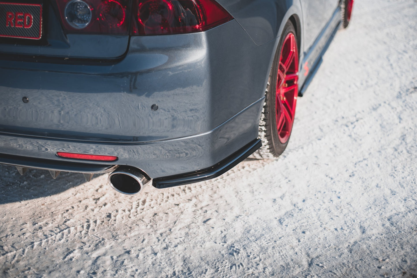 Heck Ansatz Flaps Diffusor V.2 für Honda Accord Mk7 Type-S schwarz Hochglanz
