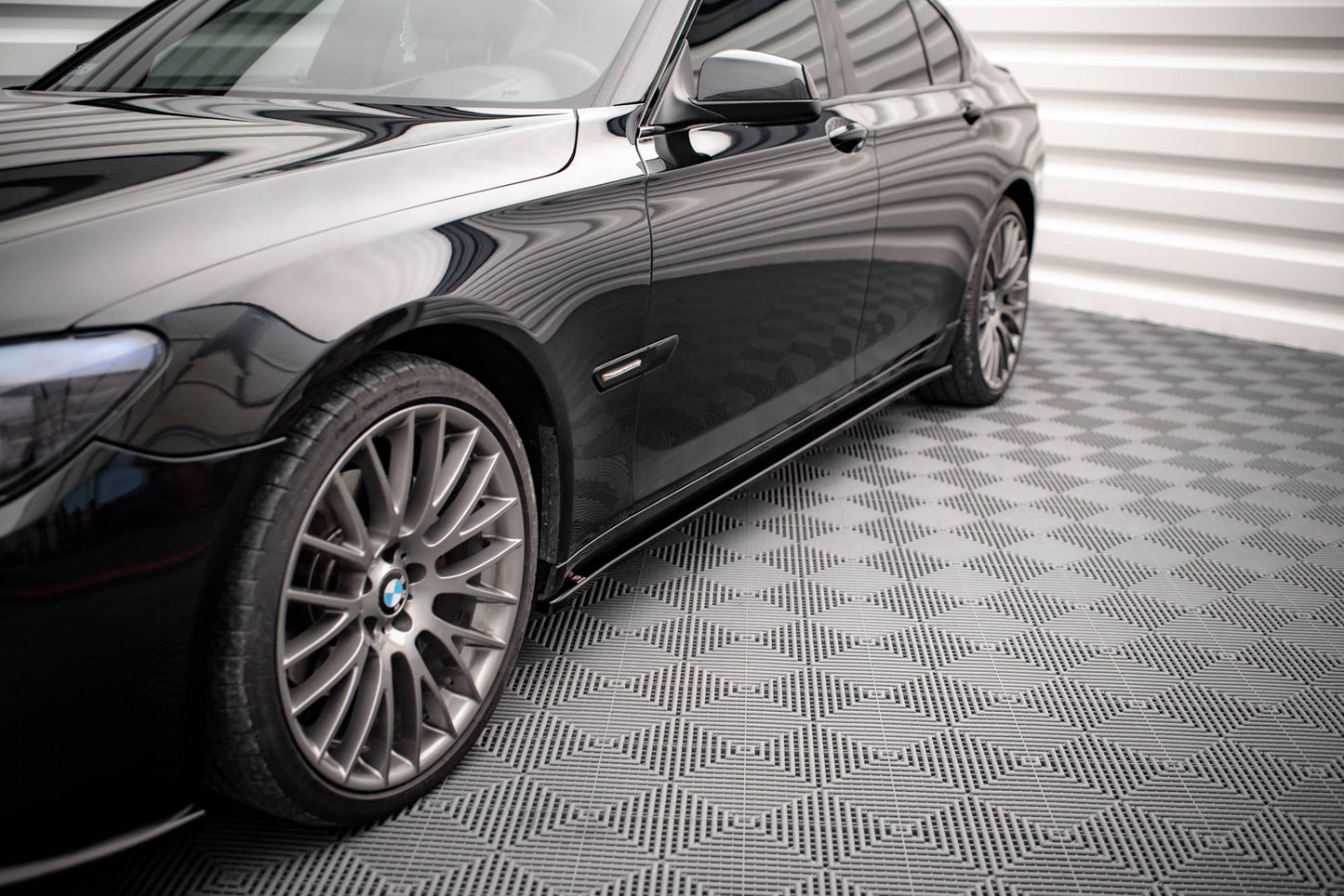 Seitenschweller Ansatz für BMW 7 M-Paket F01 schwarz matt