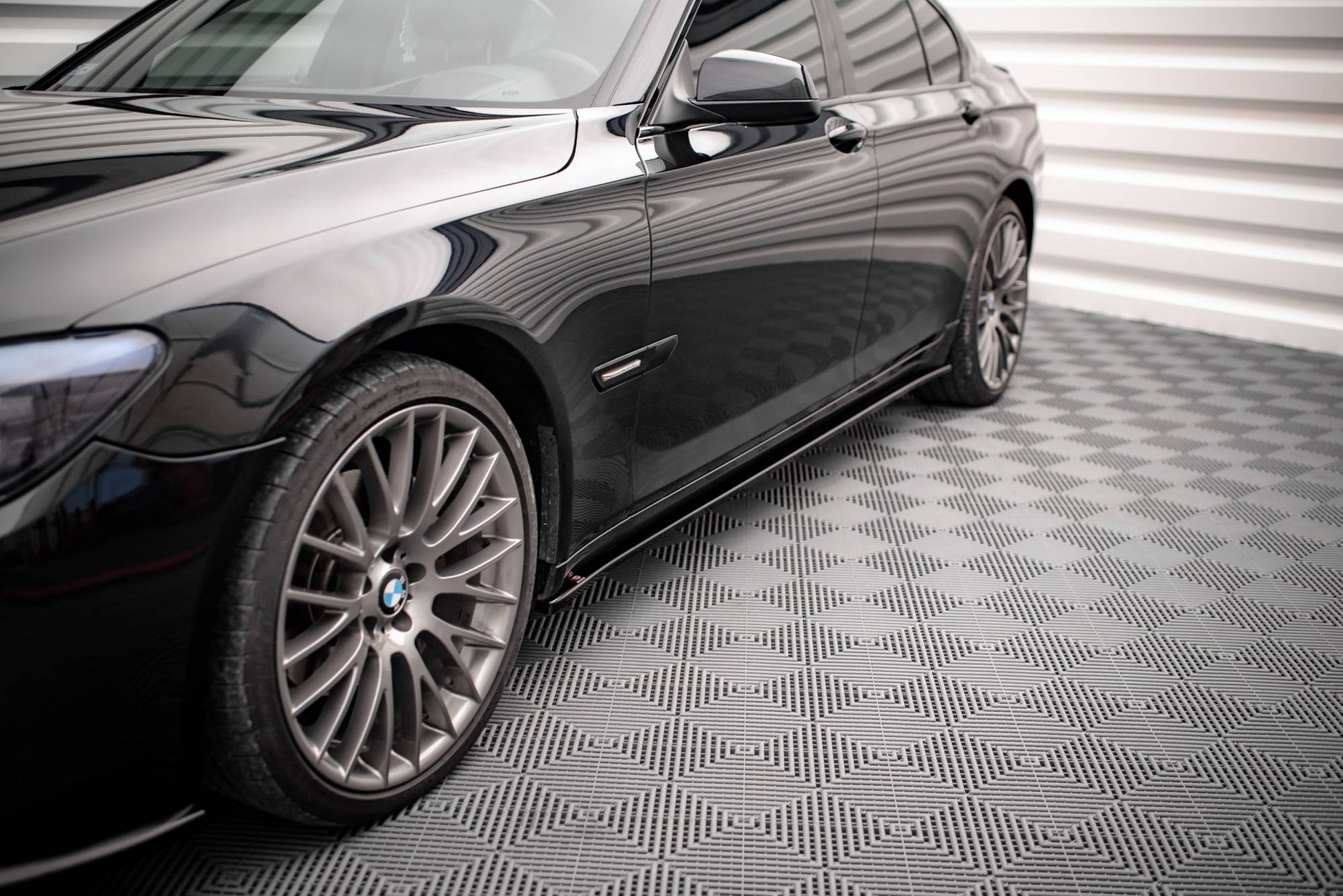 Seitenschweller Ansatz für BMW 7 M-Paket F01 schwarz matt