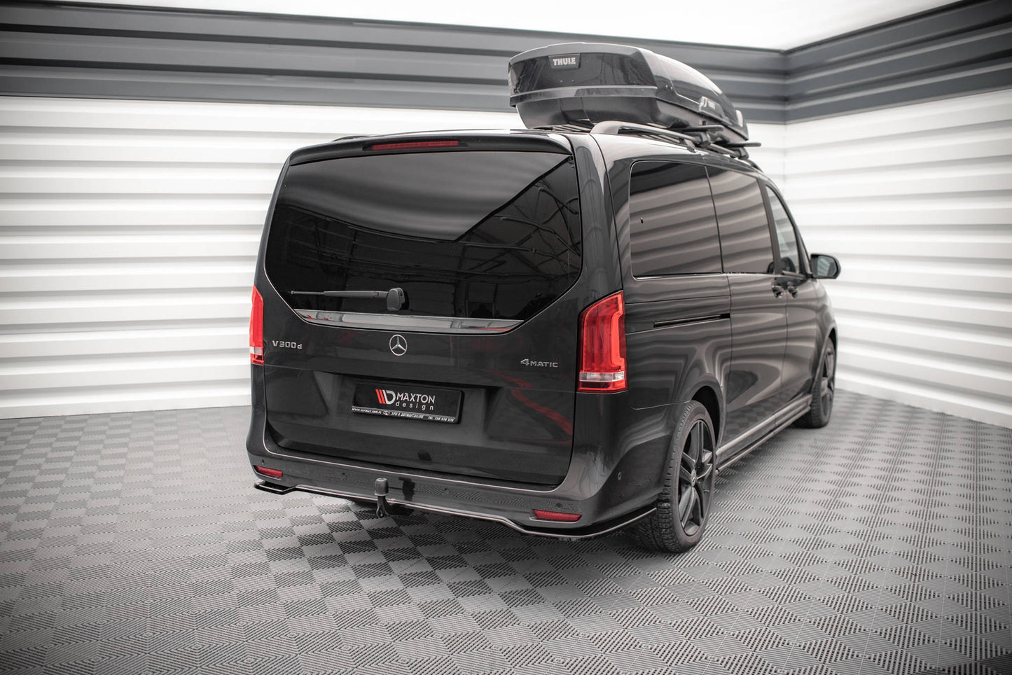 Mittlerer Diffusor Heck Ansatz DTM Look für Mercedes-Benz V-Klasse AMG-Line W447 Facelift Carbon Look