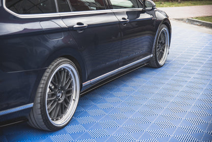 Seitenschweller Ansatz für Volkswagen Passat B8 schwarz Hochglanz